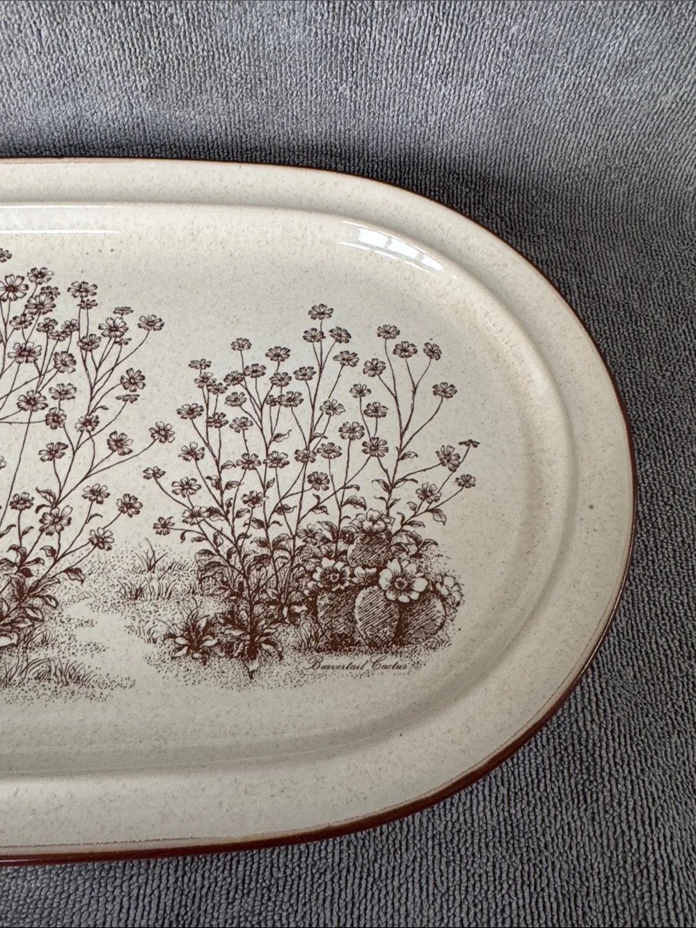 Noritake Stoneware Desert Floral Stoneware Serving  Platter 14” Japan #8341
